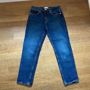 ZARA- Dark Blue Mom Fit Jeans (High Rise)